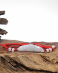 Natural Jadeite Jade "Lotus Root" Carving Braided Nylon Adjustable Drawstring Bracelet