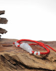 Natural Jadeite Jade "Lotus Root" Carving Braided Nylon Adjustable Drawstring Bracelet