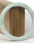 Baikalla Natural Light Green Jadeite Jade "Half Round" Bangle Bracelet (64.9mm)