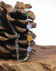 Baikalla Natural Multi-Color Jadeite Jade Cabochon 18kwy Gold Bracelet W/ Natural Diamonds