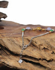 Baikalla Natural Multi-Color Jadeite Jade Cabochon 18kwy Gold Bracelet W/ Natural Diamonds