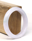 Baikalla "Half Round" Light Lavender Jadeite Jade Bangle Bracelet (55.5 mm)