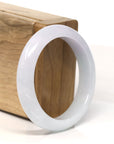 Baikalla "Half Round" Light Lavender Jadeite Jade Bangle Bracelet (54.2 mm)