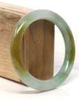 Baikalla Green & Yellow Jadeite Jade Bangle Bracelet (57.8 mm)