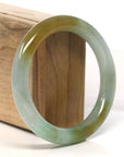 Baikalla Green & Yellow Jadeite Jade Bangle Bracelet (57.8 mm)