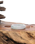 Natural Burmese Icy Light Green Solid Jadeite Jade Ring