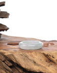 Natural Burmese Icy Light Green Solid Jadeite Jade Ring