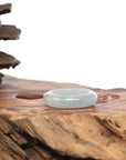 Natural Burmese Icy Light Green Solid Jadeite Jade Ring