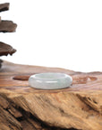 Natural Burmese Icy Light Green Solid Jadeite Jade Ring