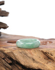 Natural Burmese Icy Apple Green Jadeite Jade Band Ring