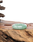 Natural Burmese Icy Apple Green Jadeite Jade Band Ring