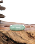 Natural Burmese Icy Apple Green Jadeite Jade Band Ring