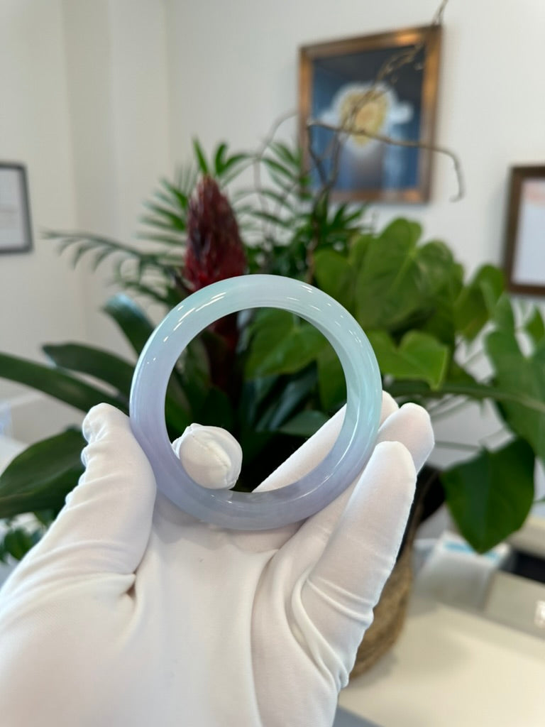 Baikalla High End Icy Lavender Green Jadeite Jade Bangle – BKLA