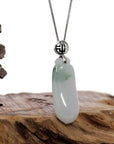 Baikalla Jewelry Jade Pendant Copy of "Shou Tao" (Longevity Peach) Natural Blue green Jadeite Jade, Necklace With Silver Bail