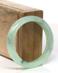 Baikalla Natural icy Apple Green Jadeite Jade Oval Bangle Bracelet (57.2 mm)