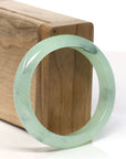 Baikalla Natural icy Apple Green Jadeite Jade Oval Bangle Bracelet (57.2 mm)