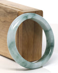 Burmese High-end Ice blue green Jadeite Jade Bangle Bracelet (55.6 mm) T754