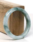 Burmese High-end Ice blue green Jadeite Jade Bangle Bracelet (55.6 mm) T754