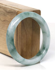 Burmese High-end Ice blue green Jadeite Jade Bangle Bracelet (55.6 mm) T754