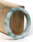 Burmese High-end Ice blue green Jadeite Jade Bangle Bracelet (55.6 mm) T754