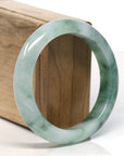 Burmese High-end Ice blue green Jadeite Jade Bangle Bracelet (57mm) T745