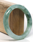 Burmese High-end Ice blue green Jadeite Jade Bangle Bracelet (60.4mm) T748