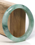 Burmese High-end Ice blue green Jadeite Jade Bangle Bracelet (60.4mm) T748