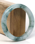 Burmese High-end Ice blue green Jadeite Jade Bangle Bracelet (61 mm) T747