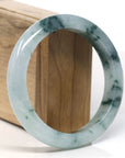 Burmese High-end Ice blue green Jadeite Jade Bangle Bracelet (60.9 mm) T749