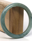 Baikalla Natural Oil-Green Jadeite Jade Bangle Bracelet (63.5mm)