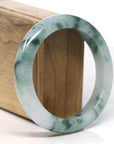 Burmese High-end Ice blue green Jadeite Jade Bangle Bracelet (57.8 mm) T751