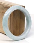 Baikalla™ "Classic Bangle" Genuine Jadeite Jade Lavender Green Bangle Bracelet (57.7 mm)