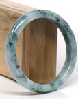 Baikalla Natural Blue-Green Jadeite Jade Bangle Bracelet (61.7mm)