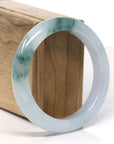 Burmese High-end Ice blue green Jadeite Jade Bangle Bracelet (57mm) T744