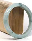 Baikalla Natural Blue-Green Jadeite Jade Bangle Bracelet (63.5mm)