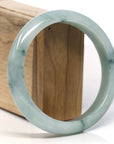 Baikalla Natural Blue-Green Jadeite Jade Bangle Bracelet (63.5mm)