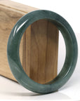 Baikalla Natural Deep Oil-Green Jadeite Jade Bangle Bracelet (59.8mm)