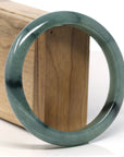Baikalla Natural Oil-Green Jadeite Jade Bangle Bracelet (63.5mm)