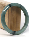 Baikalla Natural Oil-Green Jadeite Jade Bangle Bracelet (63.5mm)