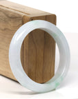 Baikalla Natural Jadeite Jade Green Flower Bangle Bracelet (52.3mm)