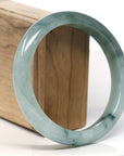 Baikalla Natural Blue-Green Jadeite Jade Bangle Bracelet (63.5mm)