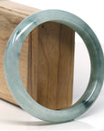 Baikalla Natural Blue-Green Jadeite Jade Bangle Bracelet (63.5mm)