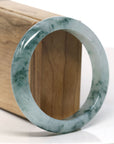 Baikalla High End Icy Natural Blue-Green Jadeite Jade Bangle Bracelet (58.3mm)