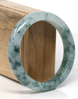 Baikalla High End Icy Natural Blue-Green Jadeite Jade Bangle Bracelet (58.3mm)