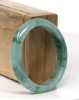 Baikalla High End Natural Forest Green Jadeite Jade Oval Bangle Bracelet (54.9 mm)