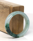 Baikalla High End Natural Forest Green Jadeite Jade Oval Bangle Bracelet (52.9 mm)