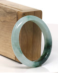 Baikalla High End Natural Forest Green Jadeite Jade Oval Bangle Bracelet (52.9 mm)