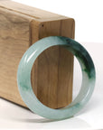 Baikalla High End Natural Forest Green Jadeite Jade Oval Bangle Bracelet (52.9 mm)