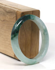 Baikalla High End Natural Forest Green Jadeite Jade Oval Bangle Bracelet (52.9 mm)