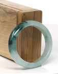 Baikalla High End Natural Forest Green Jadeite Jade Oval Bangle Bracelet (52.9 mm)